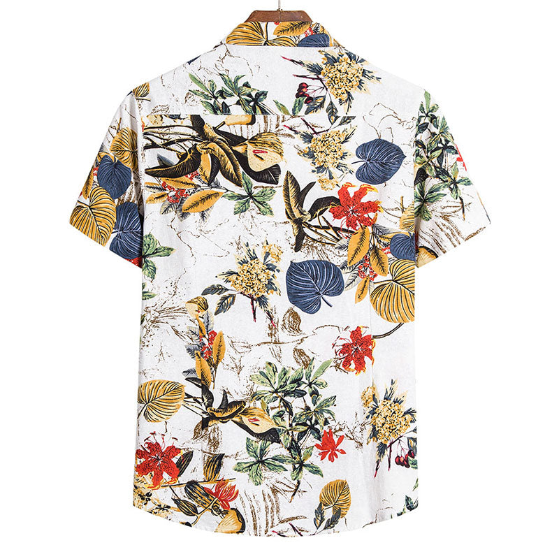 Chemise Homme Courte Manche Imprimé Vintage