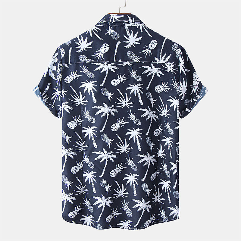 Chemise Homme Manche Courte Marine à Imprimer