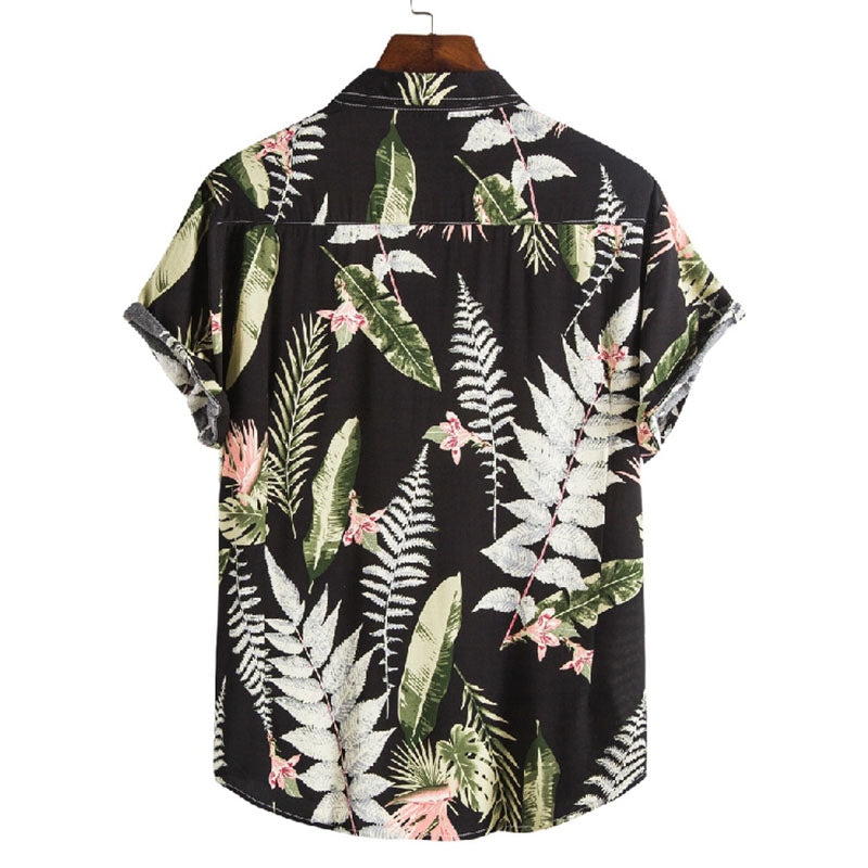Chemise Homme Court Manches Coton Lin