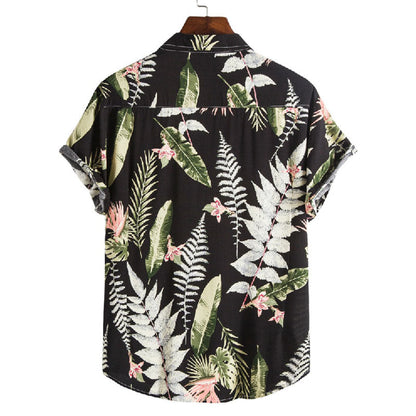 Chemise Homme Court Manches Coton Lin
