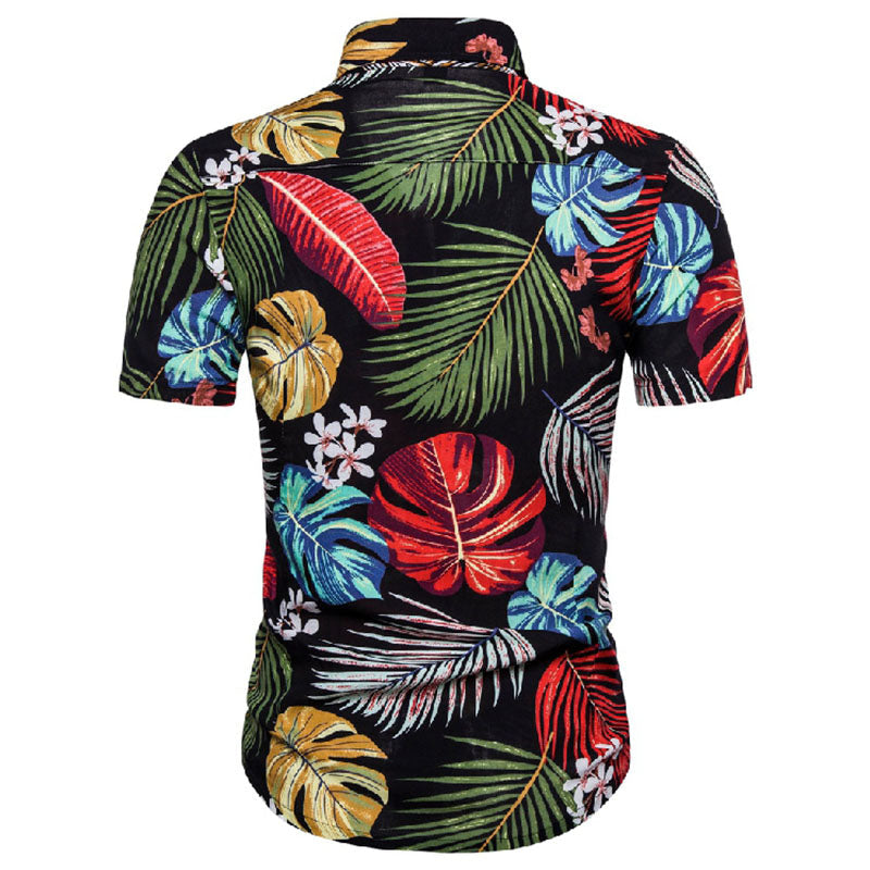 Chemise Homme Courte Manche Coton Vintage