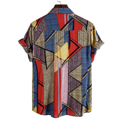 Chemise Homme Manche Courte Vintage Décontractée