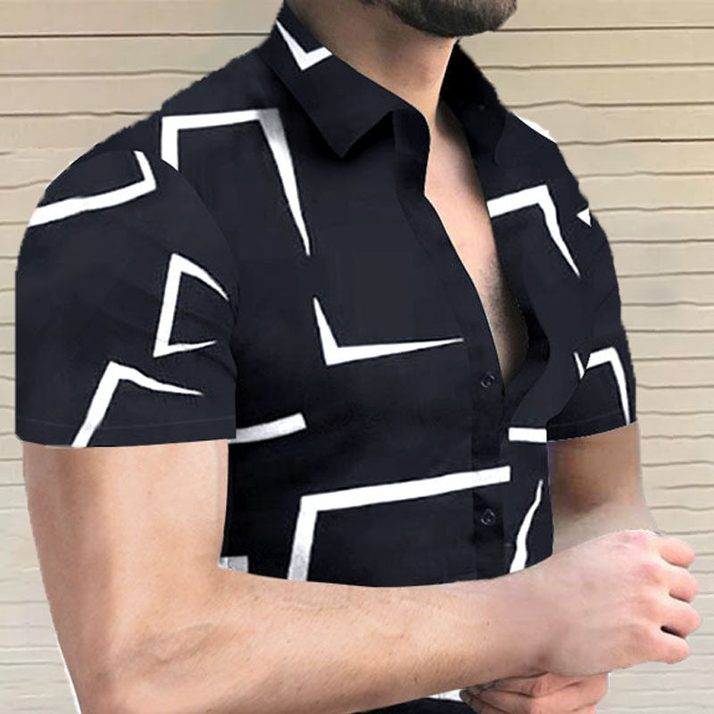 Chemise Homme Manche Courte Imprimée Colorée - BerlinGlamour
