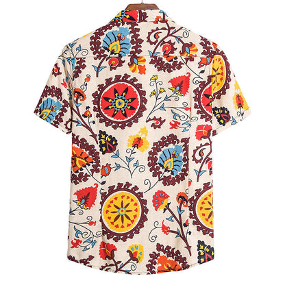 Chemise Homme Manches Courtes Coton et Lin