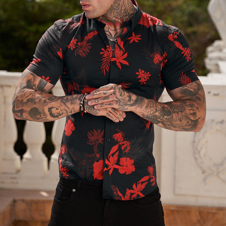 Chemise Homme Manche Courte Imprimée Fashion - BerlinGlamour