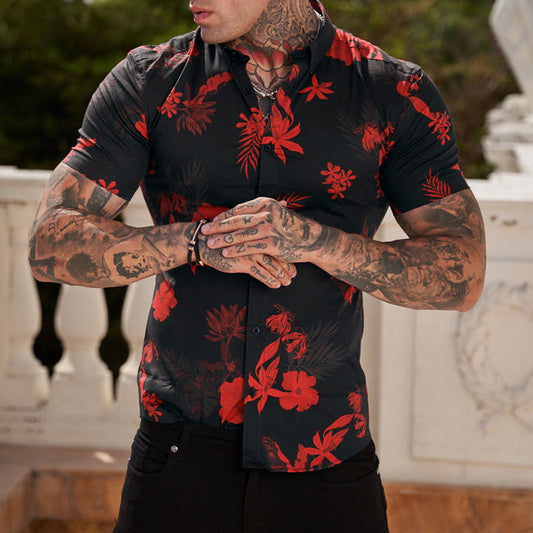 Chemise Homme Manche Courte Imprimée Fashion - BerlinGlamour