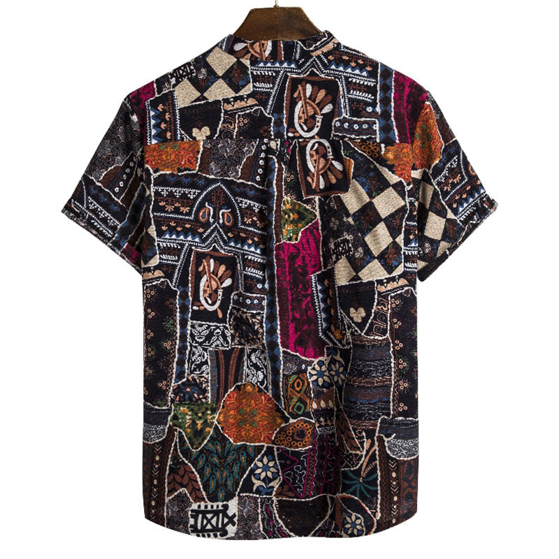 Chemise Homme Manche Courte Imprimé Coloré