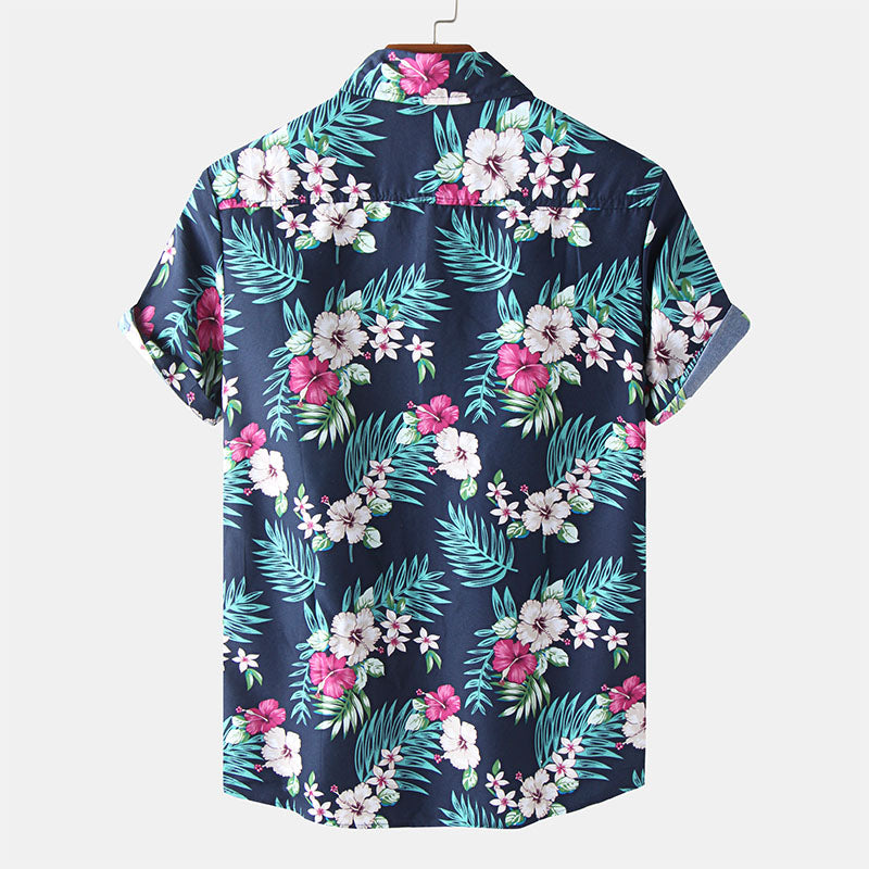Chemise Homme Manche Courte à Imprimé Floral