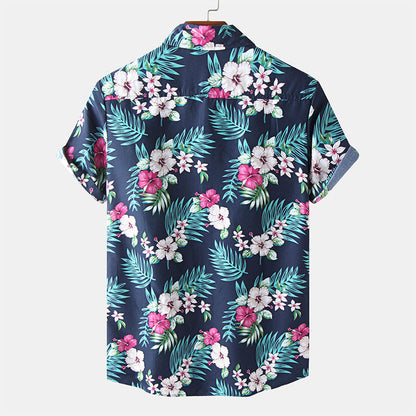 Chemise Homme Manche Courte à Imprimé Floral