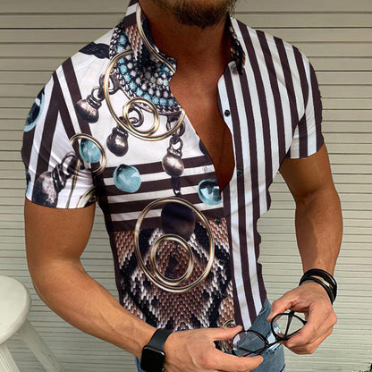 Chemise Homme Manche Courte Contraste Pour Tous Les Jours - BerlinGlamour