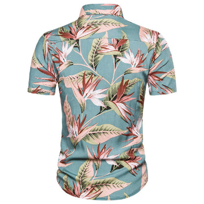 Chemise Homme Manches Courtes Tropicale pour Vacances