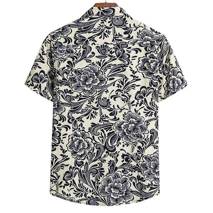 Chemise Homme Manche Courte Coton Lin