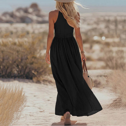 Robe Élégante Col V Plissé Femme Moderne