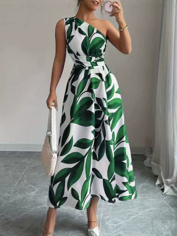 Elyssara™ – Robe Femme Chic à Épaule Dénudée & Imprimé Floral