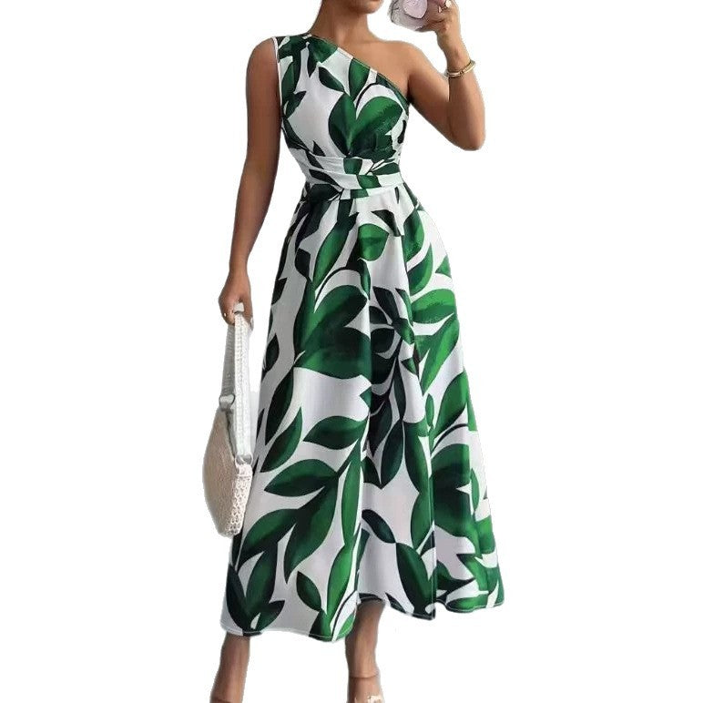 Elyssara™ – Robe Femme Chic à Épaule Dénudée & Imprimé Floral