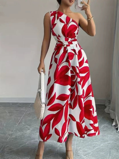 Elyssara™ – Robe Femme Chic à Épaule Dénudée & Imprimé Floral