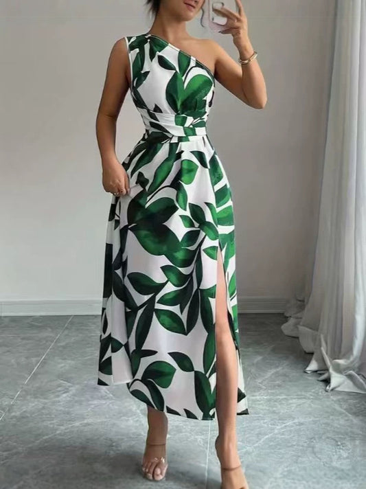 Elyssara™ – Robe Femme Chic à Épaule Dénudée & Imprimé Floral