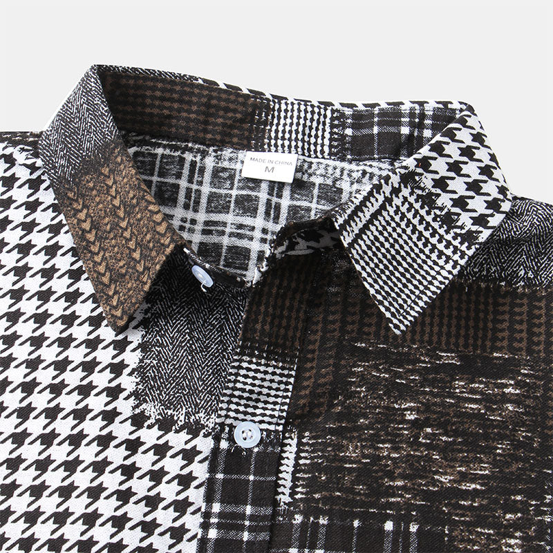 Chemise Homme Manche Courte Imprimée Géométrique