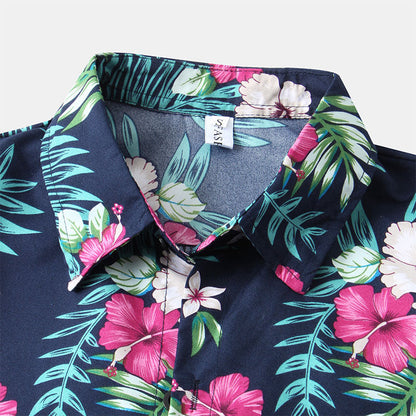 Chemise Homme Manche Courte à Imprimé Floral