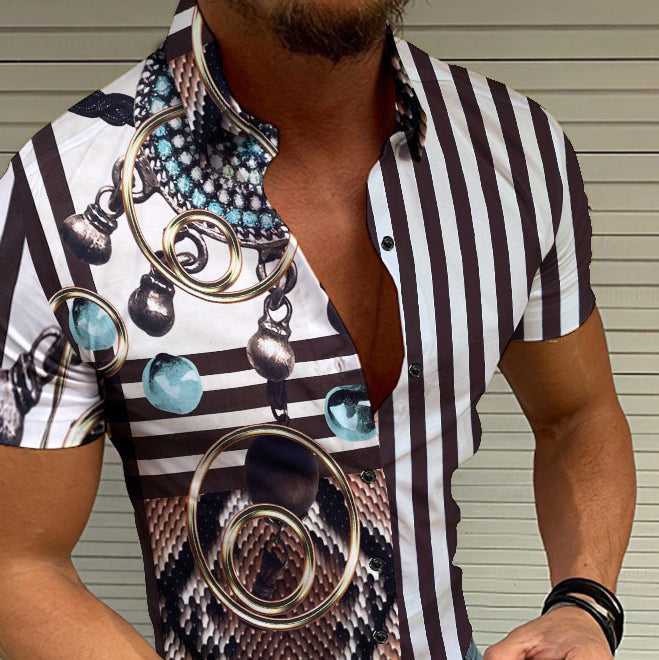 Chemise Homme Manche Courte Contraste Pour Tous Les Jours