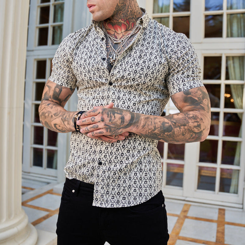 Chemise Homme Slim Fit Imprimé Été