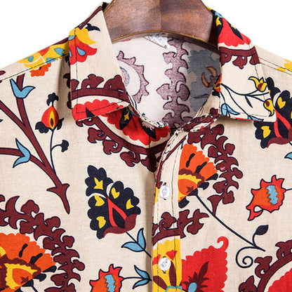 Chemise Homme Manches Courtes Coton et Lin