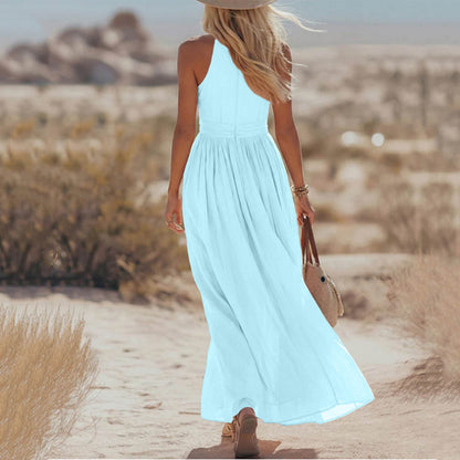 Robe Élégante Col V Plissé Femme Moderne