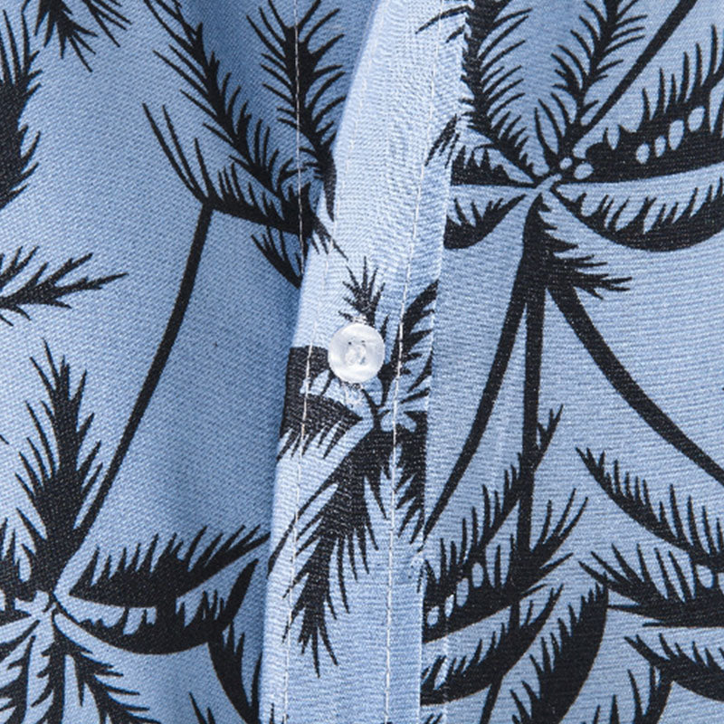 Chemise Homme Décontractée Coton Palmier Imprimé