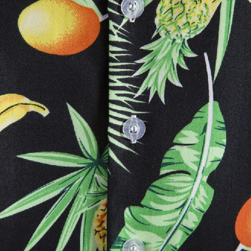 Chemise Homme Manches Courtes Fruit Imprimé Coton