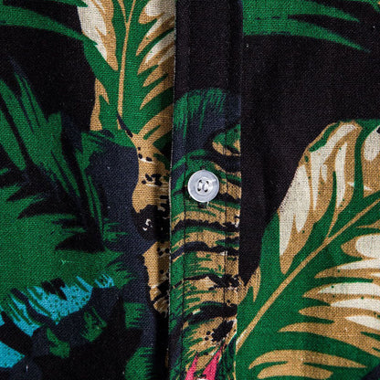 Chemise Homme Court Manches Fleurs Coton