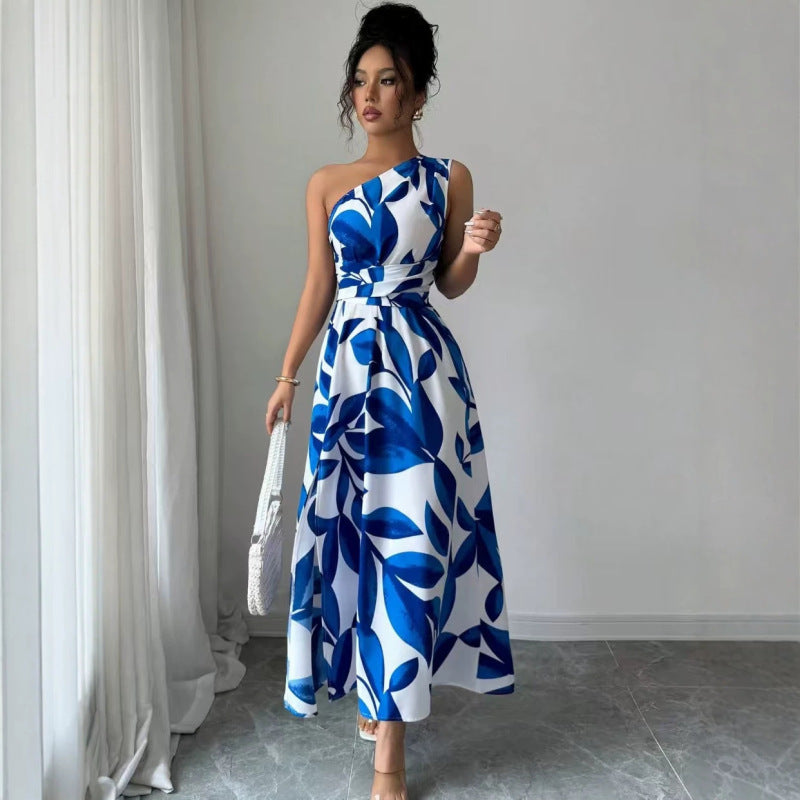 Elyssara™ – Robe Femme Chic à Épaule Dénudée & Imprimé Floral