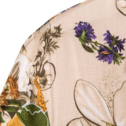 Chemise Homme Courte Manche à Imprimé Vintage en Coton