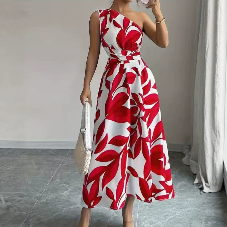 Elyssara™ – Robe Femme Chic à Épaule Dénudée & Imprimé Floral
