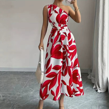 Elyssara™ – Robe Femme Chic à Épaule Dénudée & Imprimé Floral