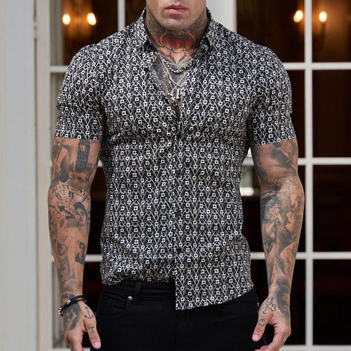 Chemise Homme Slim Fit Imprimé Été