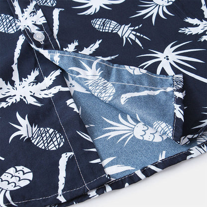 Chemise Homme Manche Courte Marine à Imprimer