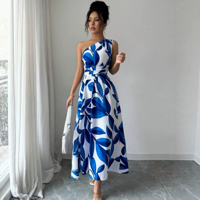 Elyssara™ – Robe Femme Chic à Épaule Dénudée & Imprimé Floral