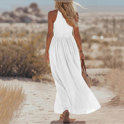 Robe Élégante Col V Plissé Femme Moderne