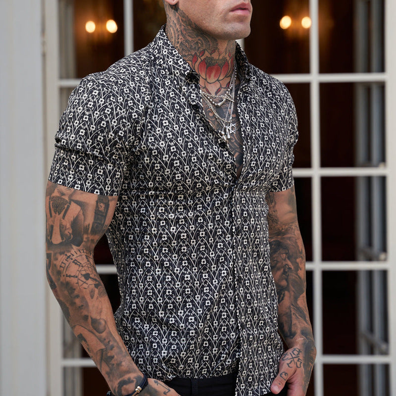 Chemise Homme Slim Fit Imprimé Été
