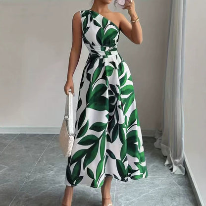 Elyssara™ – Robe Femme Chic à Épaule Dénudée & Imprimé Floral
