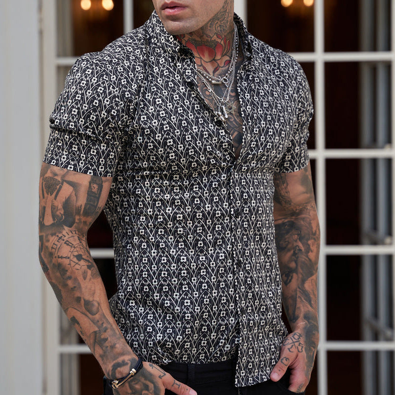 Chemise Homme Slim Fit Imprimé Été