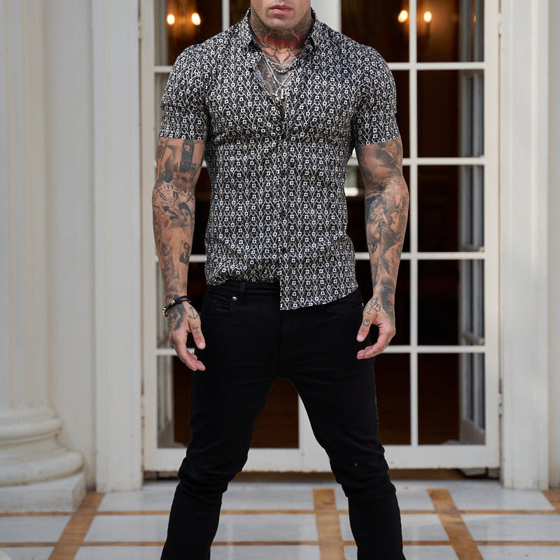 Chemise Homme Slim Fit Imprimé Été