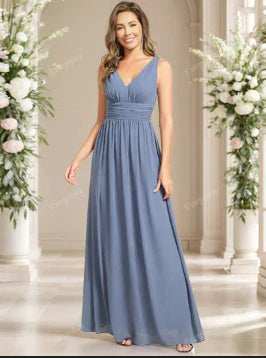 Robe De Soirée Maxi Sans Manches Pour Femme | Col En V