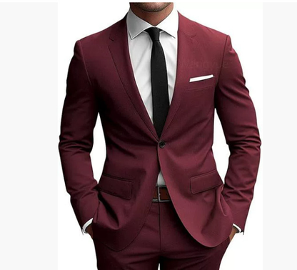 Costume Homme Slim Fit Élégant pour Printemps