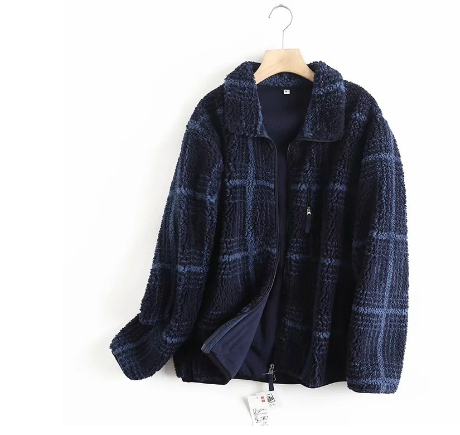 Veste D'hiver Homme Polaire avec Capuchon et Fermeture Éclair