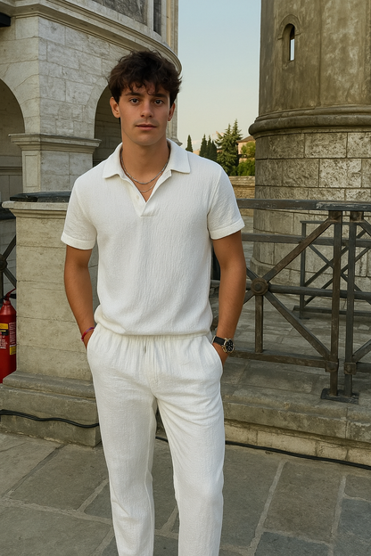 Costume Homme Été Coton - Polo et Pantalon Classique - BerlinGlamour