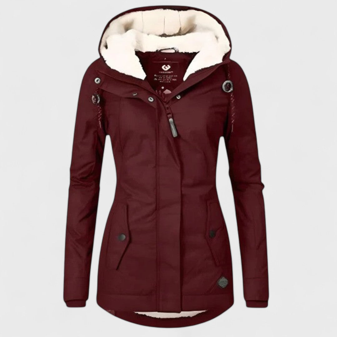 Veste Femme Imperméable Capuche Coupe Ajustée Résistante