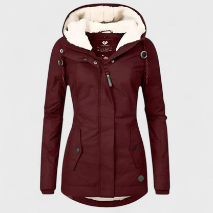 Veste Femme Imperméable Capuche Coupe Ajustée Résistante