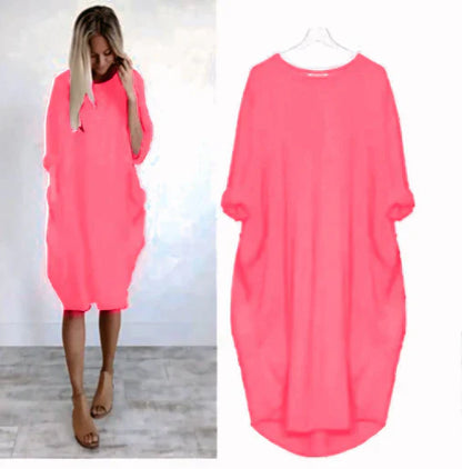 Robe Été Légère pour Femme - Col Rond et coupe Droite