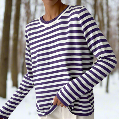 Chemise femme rayée décontractée manches longues